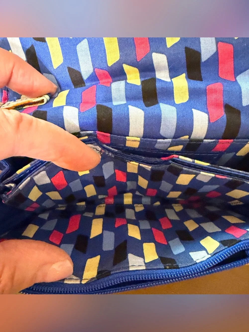 Vera Bradley Quilted Multicolor Geometric Patch Crossbody